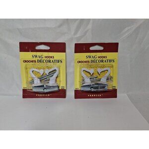 4 Panacea White Ceiling Swag  Hooks Heavy Duty  with Hardware for Hanging Plants